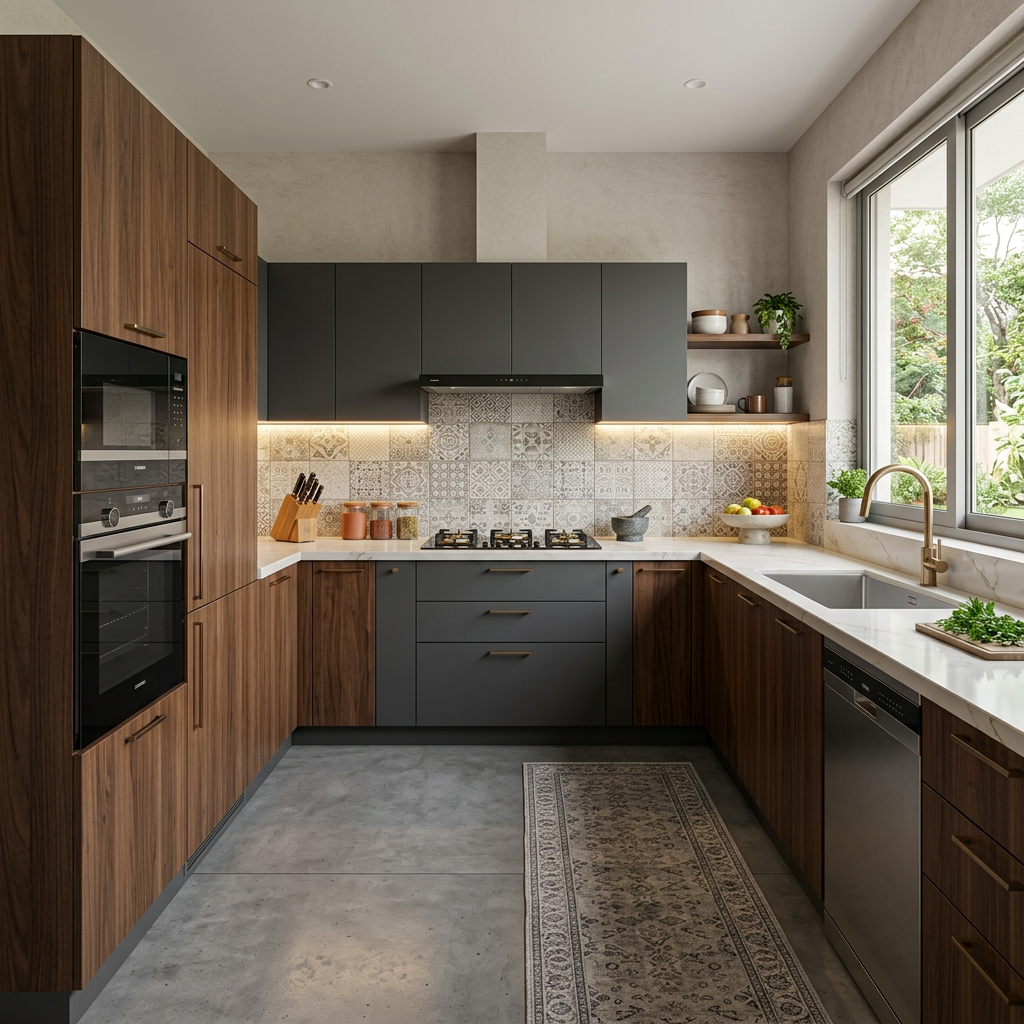 U Shape Modular Kitchen in gurugram